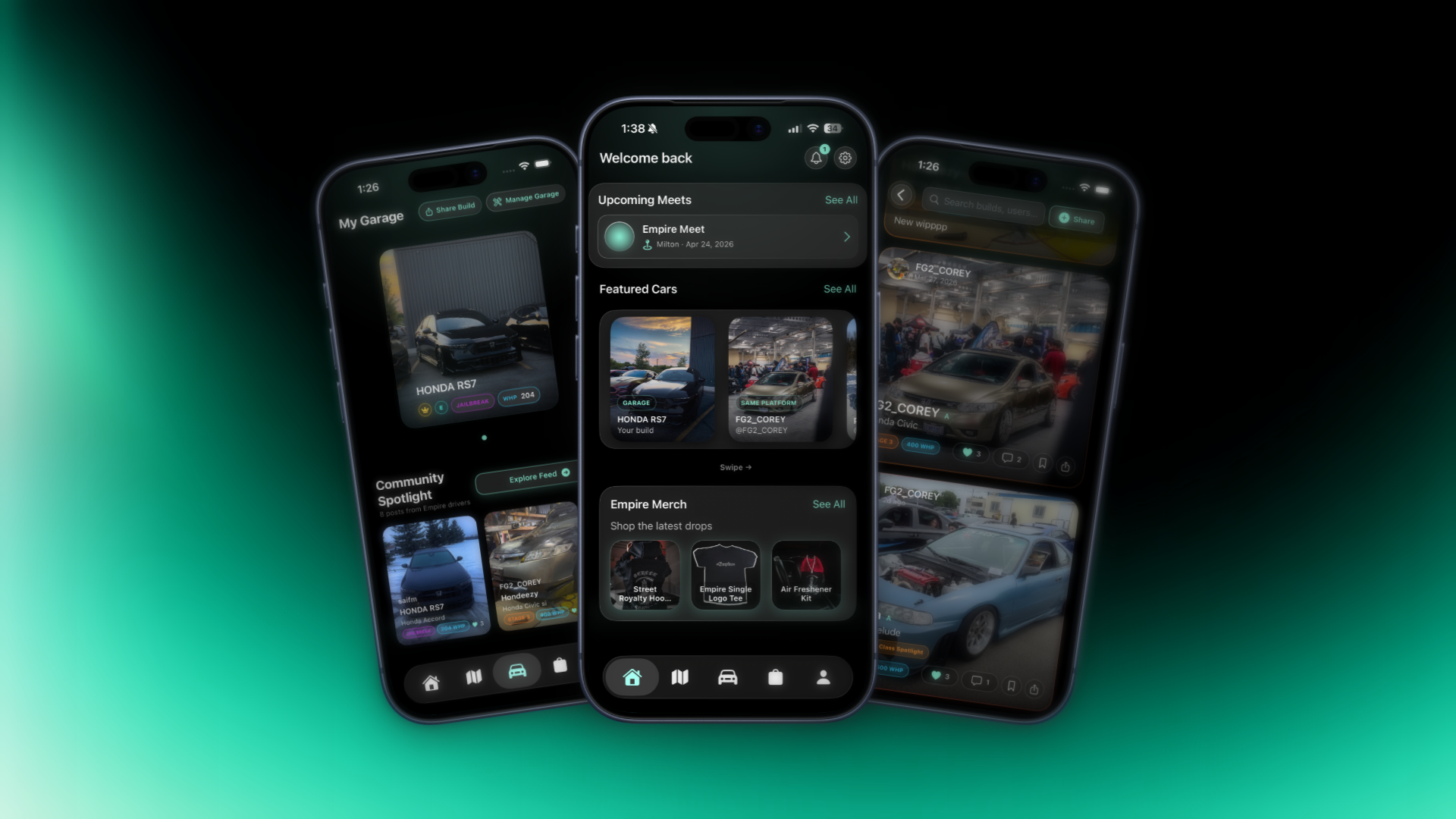 Empire Connect app preview on multiple iPhones